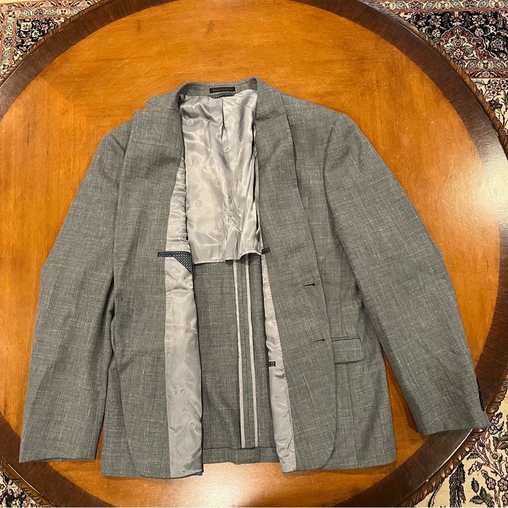 Lauren Ralph Lauren Men’s Wool/Linen Blend Sport Coat Gray 48R Double Vent - Picture 4 of 16